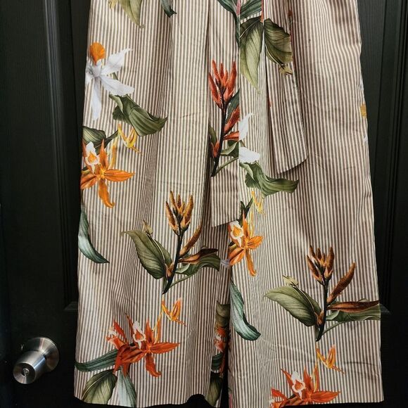 ZARA Floral and Striped Poplin Culottes - Picture 5 of 14